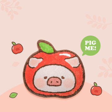 Cute Pig Shaped Area Rug, Apple Piggy Carpet